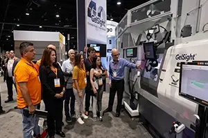 Attendees viewing a live demonstration